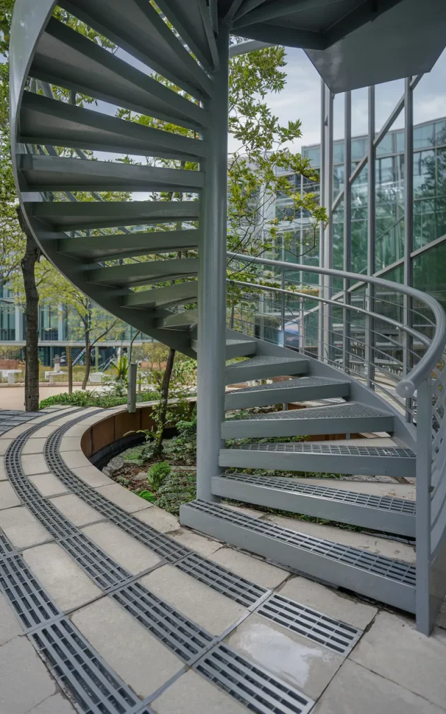 Integrate rainwater-friendly drainage into steps